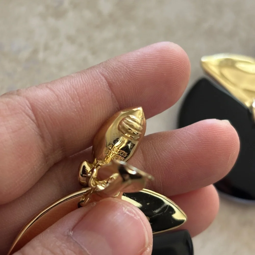 Elegant Gold and Purple Earrings - Picture 3 of 3